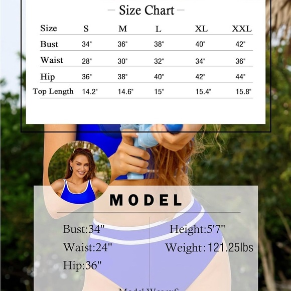 Blue and White Athletic Bikini - Picture 6 of 12